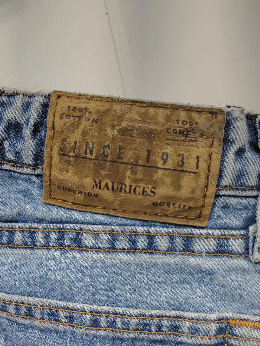 Vintage Maurices 100% Cotton Distressed Bootcut Jeans 11/12 Long LNG 11 12